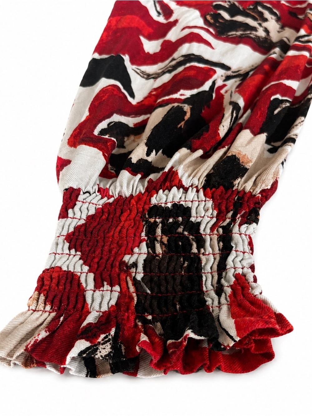 NIC+ZOE Red/Black Abstract Floral Blouse, Women’s Size Medium - Picture 3 of 8